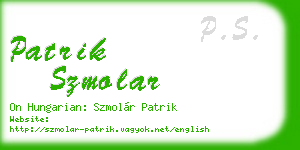 patrik szmolar business card