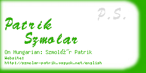 patrik szmolar business card